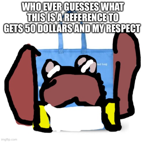 WHO EVER GUESSES WHAT THIS IS A REFERENCE TO GETS 50 DOLLARS AND MY RESPECT | made w/ Imgflip meme maker