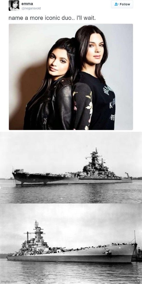 The Guadalcanal Duo! | image tagged in name a more iconic duo,uss south dakota,uss washington | made w/ Imgflip meme maker
