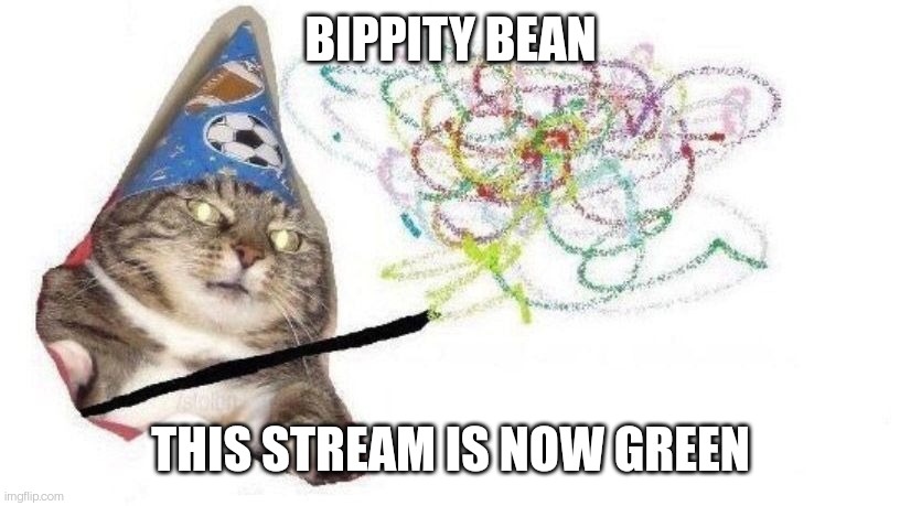 Why are there so many green bosses | BIPPITY BEAN THIS STREAM IS NOW GREEN | image tagged in wizard cat | made w/ Imgflip meme maker