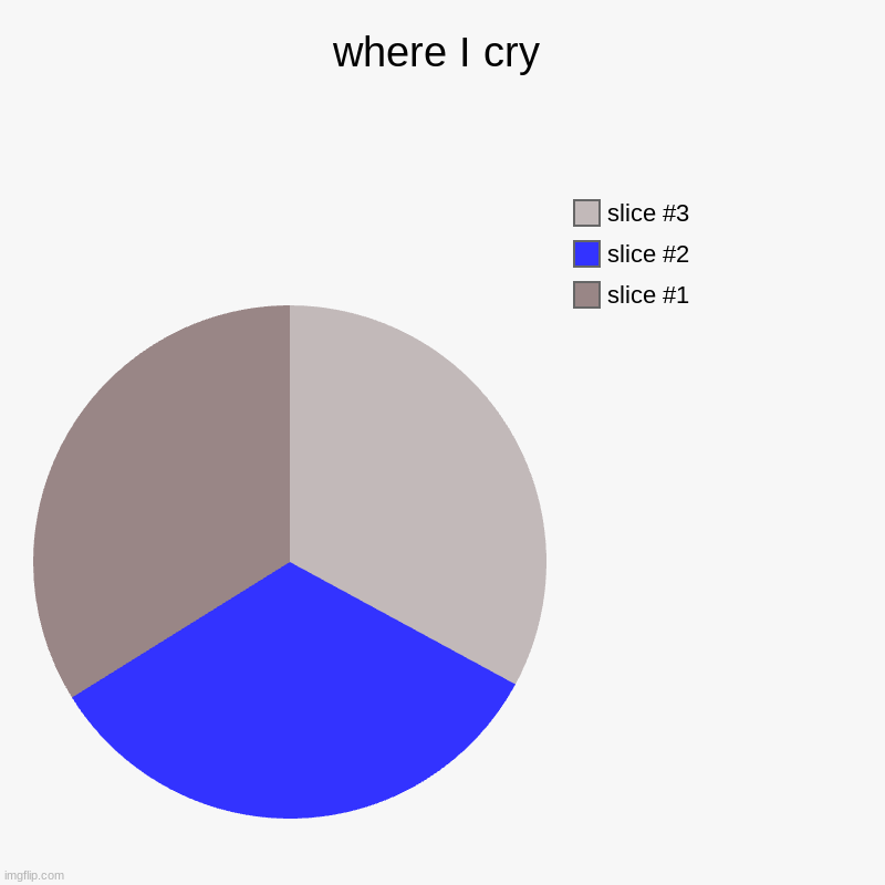 where I cry | | image tagged in charts,pie charts | made w/ Imgflip chart maker