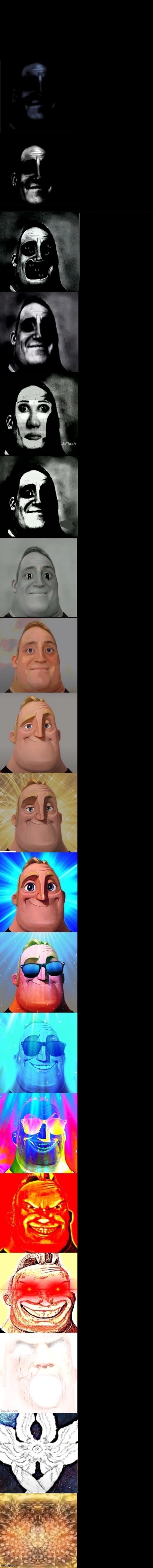 High Quality Mr Incredible Becoming Distorted to God Blank Meme Template