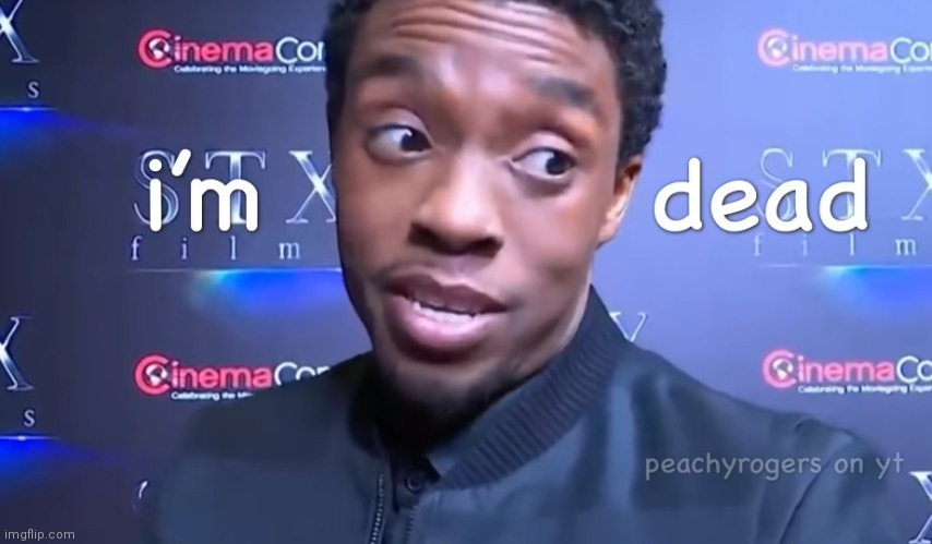 i'm dead | image tagged in chadwick boseman,i'm dead | made w/ Imgflip meme maker