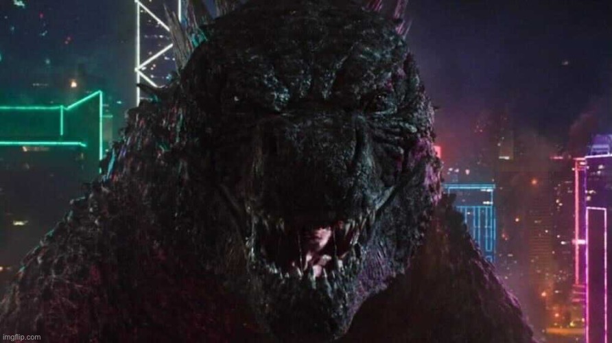 Smiling Godzilla | image tagged in smiling godzilla | made w/ Imgflip meme maker