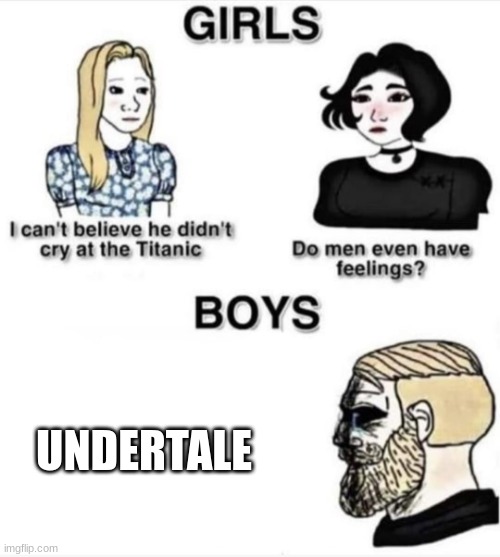 Do men even have feelings | UNDERTALE | image tagged in do men even have feelings | made w/ Imgflip meme maker