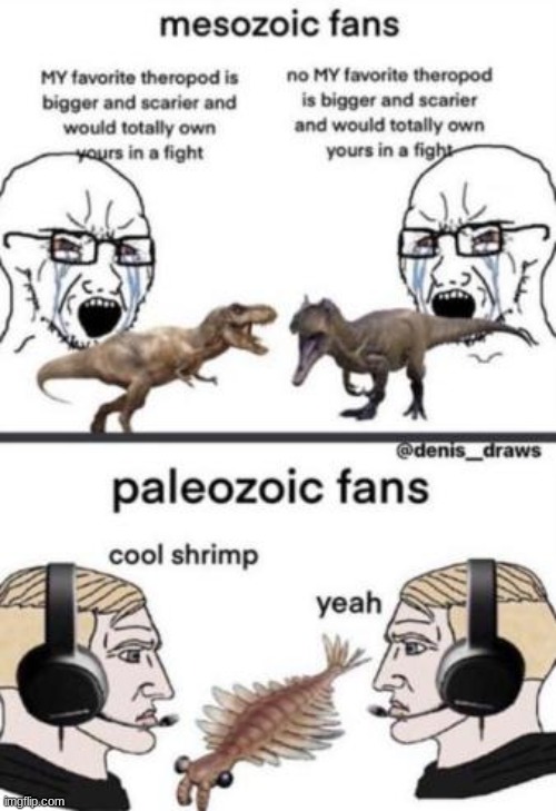 Yeah cool shrimp bro | image tagged in shrimp,dinosaur,memes | made w/ Imgflip meme maker