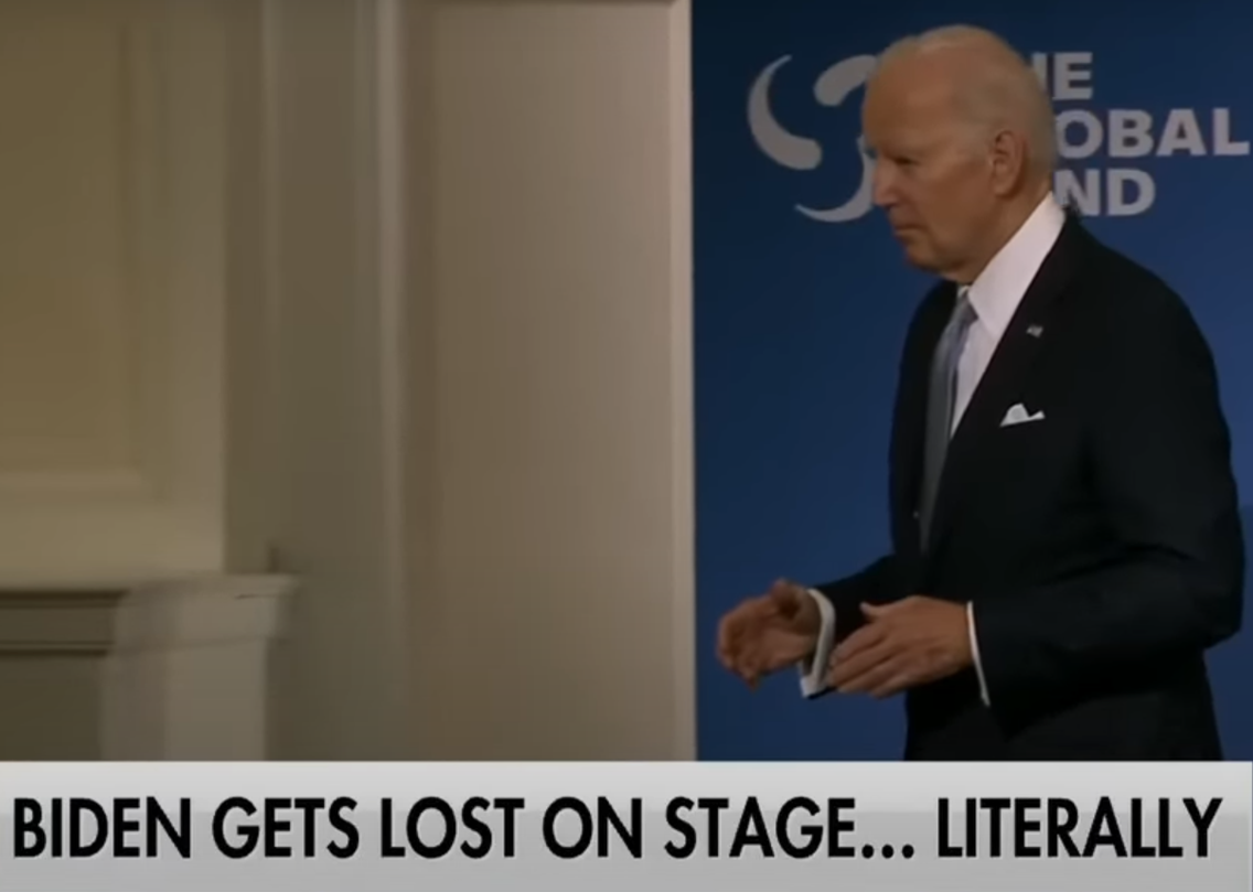High Quality Doddering Old Senile Fool Biden Lost On Stage Again Blank Meme Template