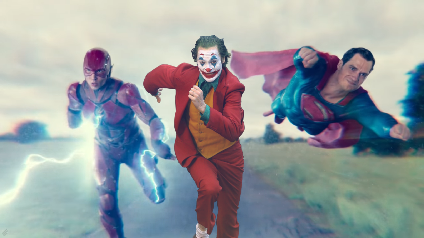 Flash, Joker and Superman Blank Meme Template
