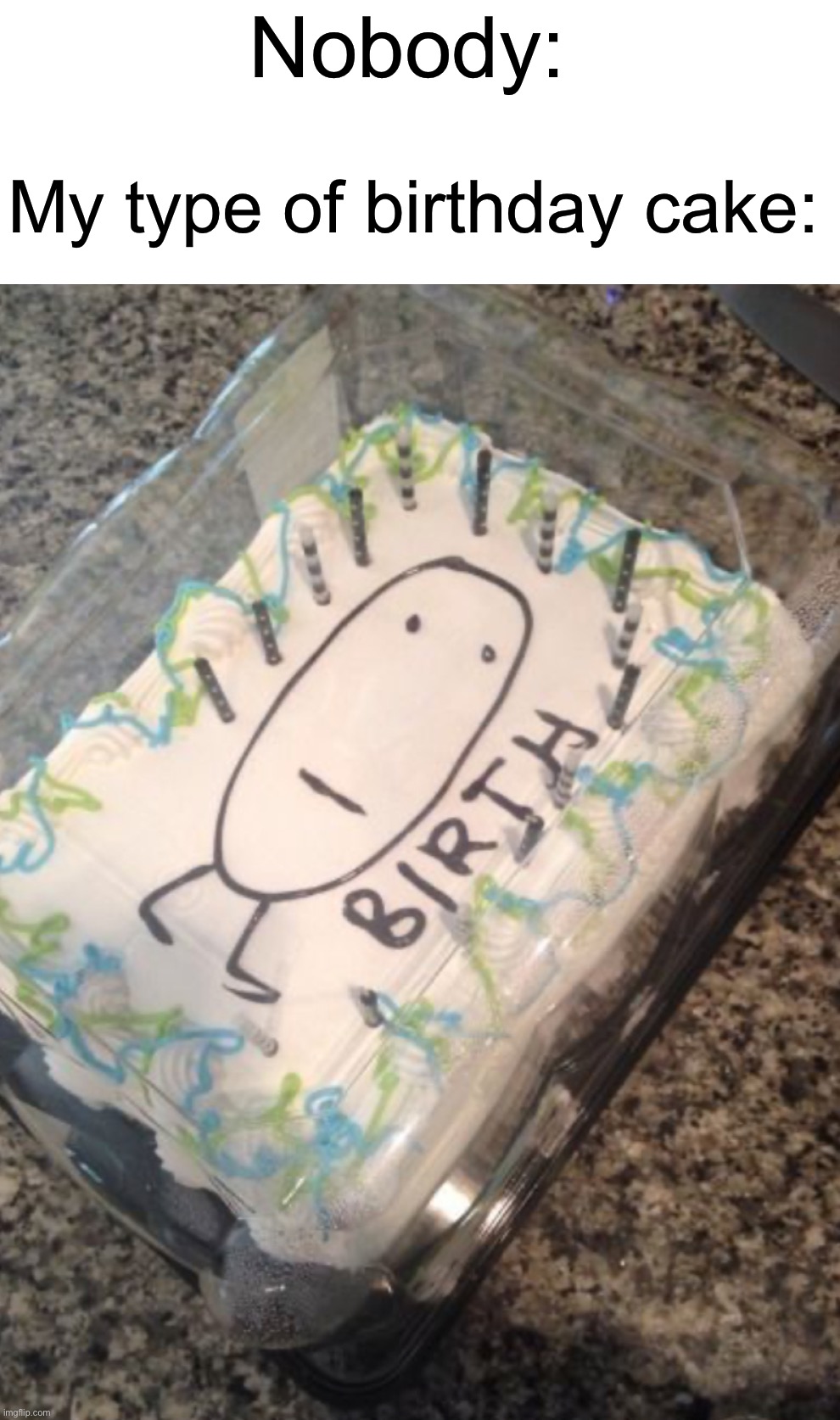 Smrt | Nobody:; My type of birthday cake: | image tagged in memes,funny,smart,birthday,cake,wait what | made w/ Imgflip meme maker