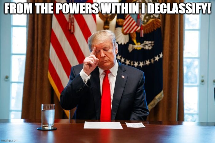 Donald Jedi Trump | FROM THE POWERS WITHIN I DECLASSIFY! | image tagged in funny memes | made w/ Imgflip meme maker