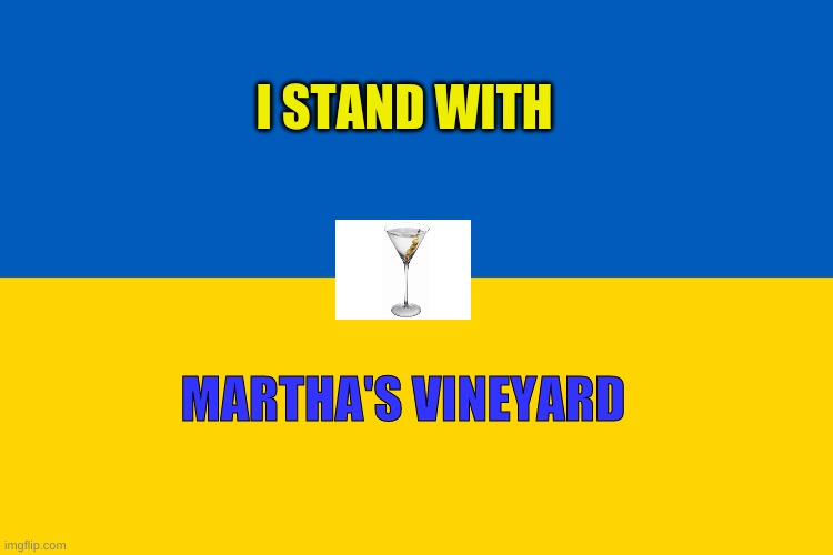 Political circus | I STAND WITH; MARTHA'S VINEYARD | image tagged in ukraine flag | made w/ Imgflip meme maker