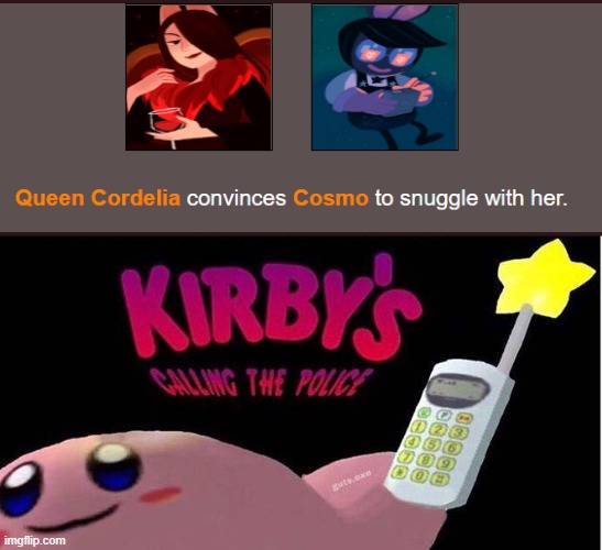 MA'AM THAT'S A CHILD- | image tagged in kirby's calling the police,cucumber quest,hunger games simulator | made w/ Imgflip meme maker