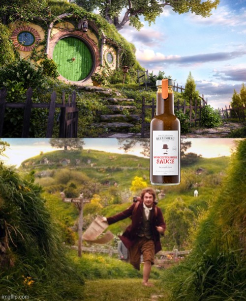 image tagged in the shire,bilbo leaves the shire | made w/ Imgflip meme maker