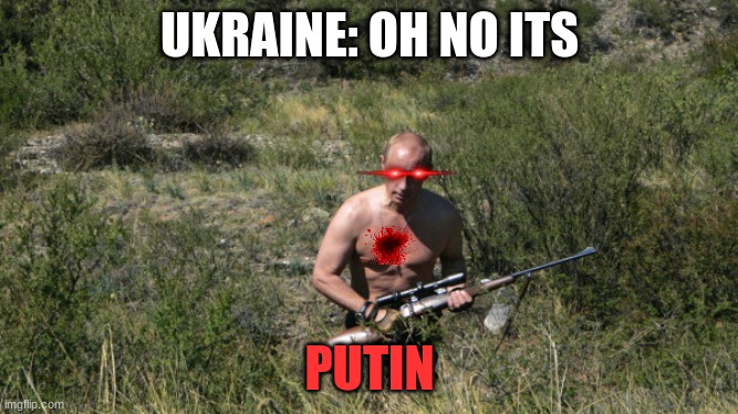 Vladimir Putin | UKRAINE: OH NO ITS; PUTIN | image tagged in vladimir putin | made w/ Imgflip meme maker