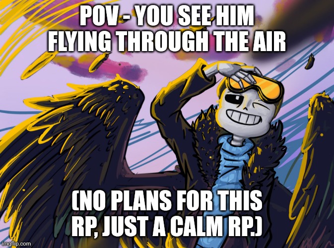 POV - YOU SEE HIM FLYING THROUGH THE AIR; (NO PLANS FOR THIS RP, JUST A CALM RP.) | made w/ Imgflip meme maker