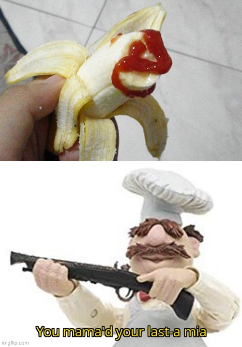 WHAT IS THIS BANANA?!?!?! | image tagged in you mama'd your last-a mia,memes,unsee juice,disturbing,food,banana | made w/ Imgflip meme maker
