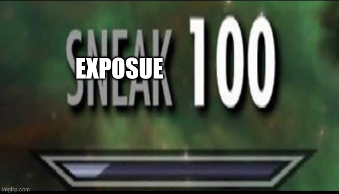 Sneak 100 | EXPOSUE | image tagged in sneak 100 | made w/ Imgflip meme maker