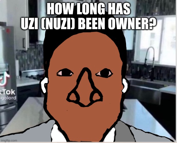 n | HOW LONG HAS UZI (NUZI) BEEN OWNER? | image tagged in n | made w/ Imgflip meme maker