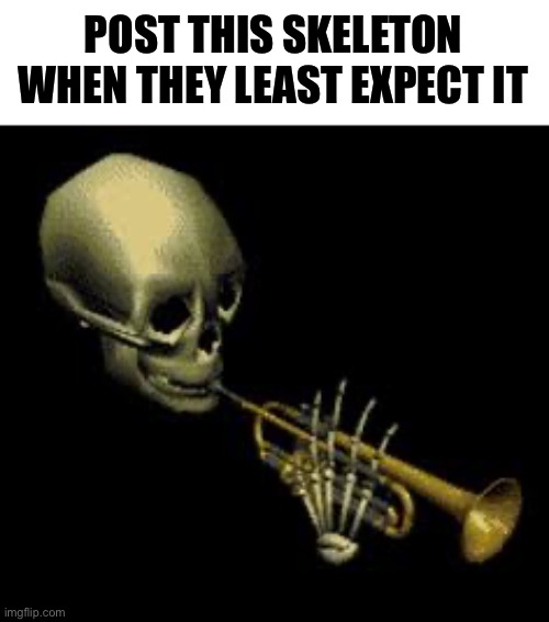 Doot | POST THIS SKELETON WHEN THEY LEAST EXPECT IT | image tagged in doot | made w/ Imgflip meme maker