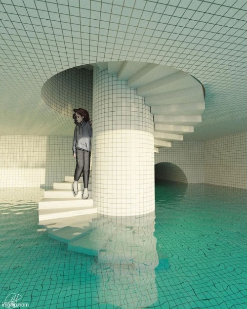 imagine she slips and falls into the blue cum pool | made w/ Imgflip meme maker