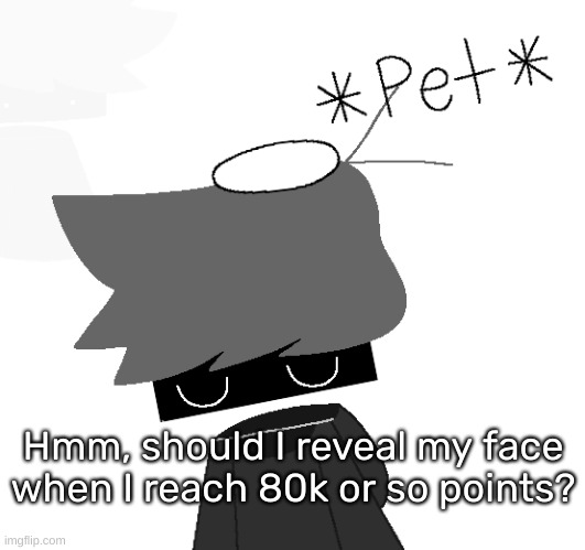 [Hmm, maybe I will when I get to 80k] | Hmm, should I reveal my face when I reach 80k or so points? | image tagged in shadow rien remastered,idk,stuff,s o u p,carck | made w/ Imgflip meme maker