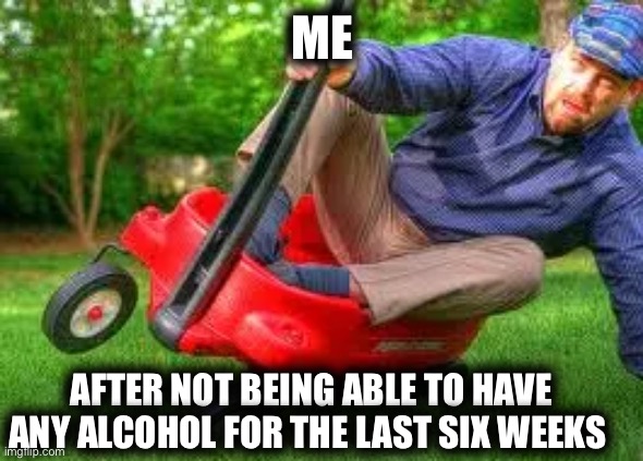 ME; AFTER NOT BEING ABLE TO HAVE ANY ALCOHOL FOR THE LAST SIX WEEKS | image tagged in memes | made w/ Imgflip meme maker