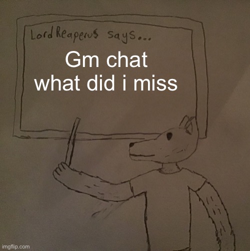 LordReaperus says | Gm chat what did i miss | image tagged in lordreaperus says | made w/ Imgflip meme maker