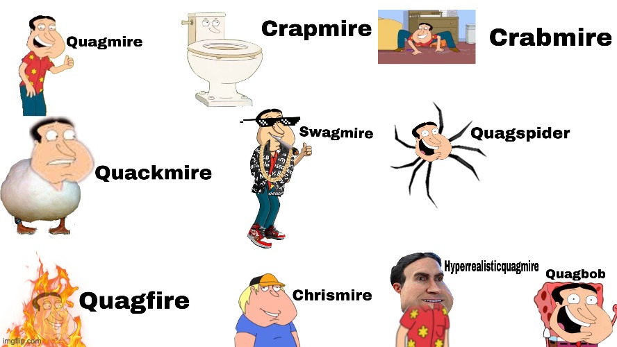 Every Quagmire Part 1 | image tagged in family guy,quagmire,quagmire family guy,giggity,funny memes,memes | made w/ Imgflip meme maker