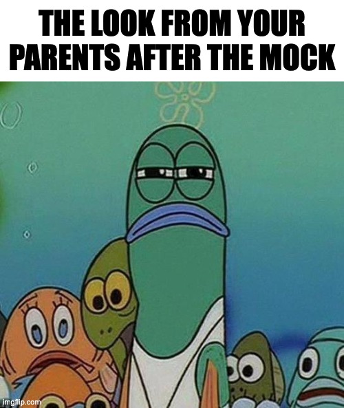 SpongeBob | THE LOOK FROM YOUR PARENTS AFTER THE MOCK | image tagged in spongebob | made w/ Imgflip meme maker