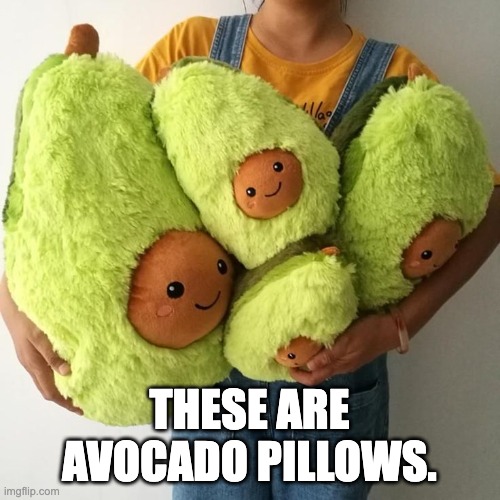 THESE ARE AVOCADO PILLOWS. | made w/ Imgflip meme maker