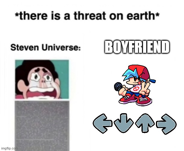 When there is a threat on Earth | BOYFRIEND | image tagged in there is a threat on earth,steven universe,fnf,boyfriend,threat on earth,earth | made w/ Imgflip meme maker