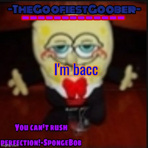 -TheGoofiestGoober Idk.jpg Announcement Template | I'm bacc | image tagged in -thegoofiestgoober idk jpg announcement template | made w/ Imgflip meme maker