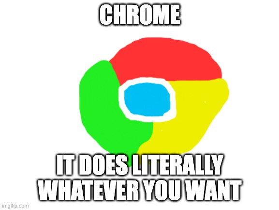 New boss (NOT an OC because its google lol) it has 69,420,000,000 HP and 1 million attack and defence | CHROME; IT DOES LITERALLY WHATEVER YOU WANT | image tagged in blank white template | made w/ Imgflip meme maker