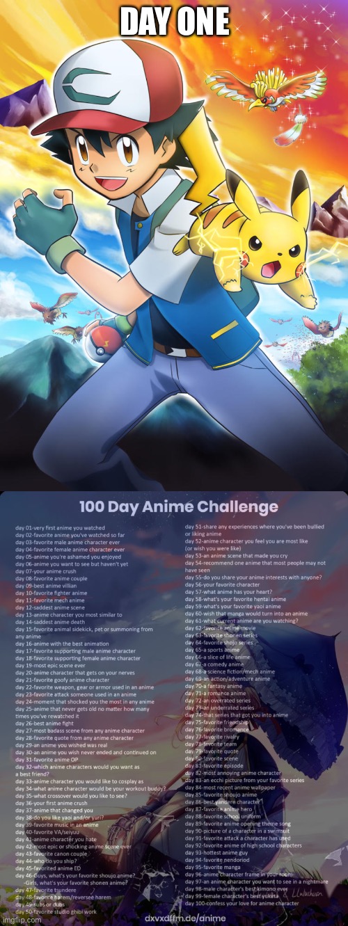 I’m pretty new so… | DAY ONE | image tagged in 100 day anime challenge | made w/ Imgflip meme maker