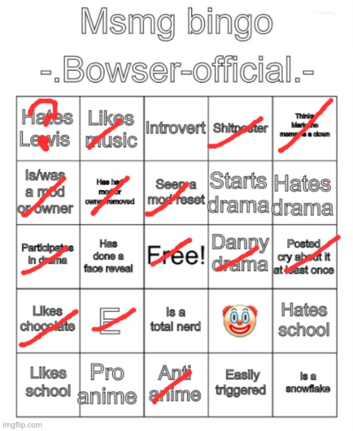 Msmg bingo. -.Bowser-official.- version | image tagged in msmg bingo - bowser-official - version | made w/ Imgflip meme maker