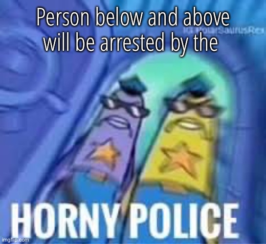 Horny police | Person below and above will be arrested by the | image tagged in horny police | made w/ Imgflip meme maker