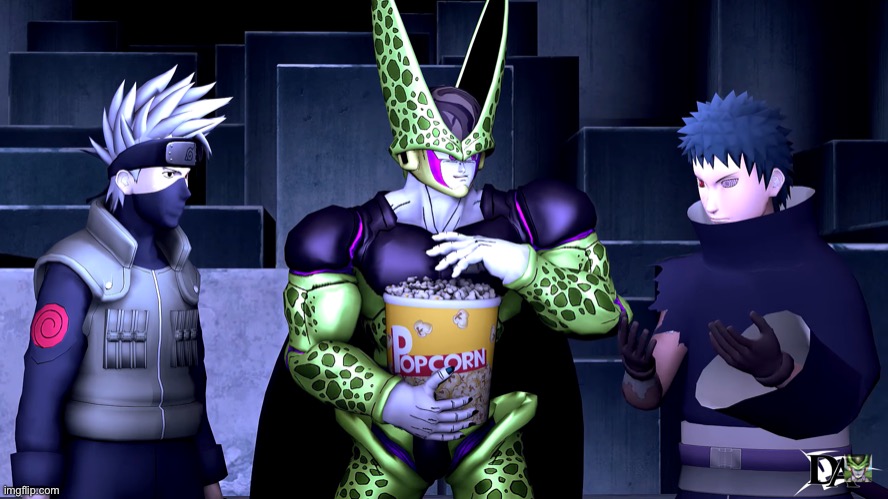 perfect cell watching argument | image tagged in perfect cell watching argument | made w/ Imgflip meme maker