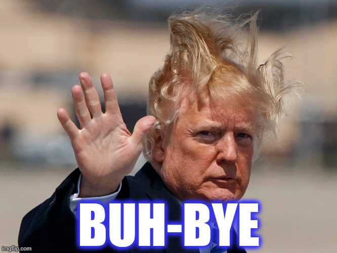 Bye Bye Trump | BUH-BYE | image tagged in bye bye trump | made w/ Imgflip meme maker