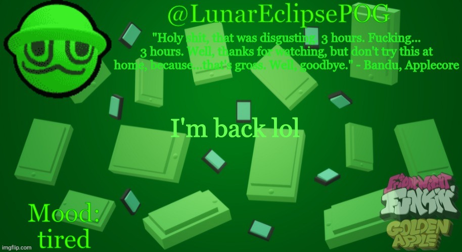 What happened while I was sleeping? | I'm back lol; Mood: tired | image tagged in luna's bandu temp | made w/ Imgflip meme maker