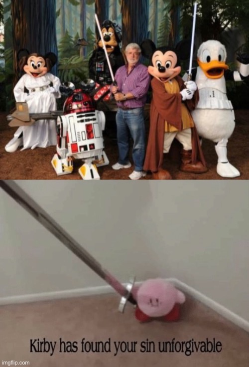 no | image tagged in kirby has found your sin unforgivable,star wars,george lucas | made w/ Imgflip meme maker