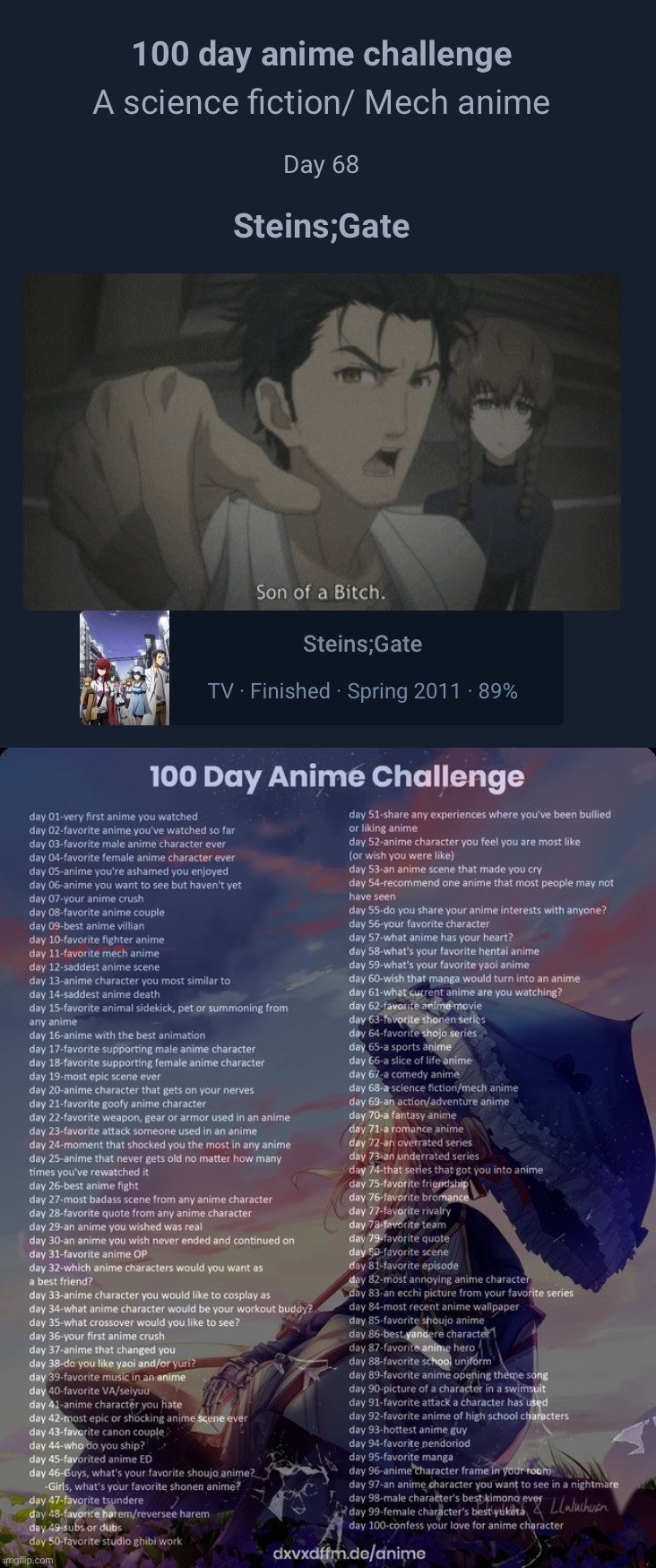 image tagged in 100 day anime challenge | made w/ Imgflip meme maker