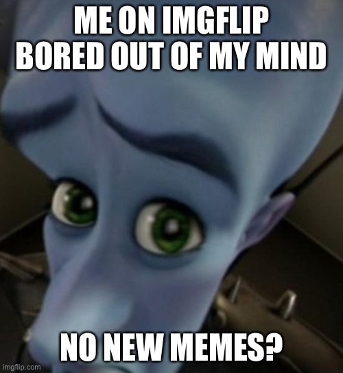 Memes? | ME ON IMGFLIP BORED OUT OF MY MIND; NO NEW MEMES? | image tagged in megamind no bitches,memes,bored,imgflip | made w/ Imgflip meme maker