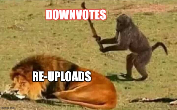 Bad idea | DOWNVOTES; RE-UPLOADS | image tagged in bad idea | made w/ Imgflip meme maker
