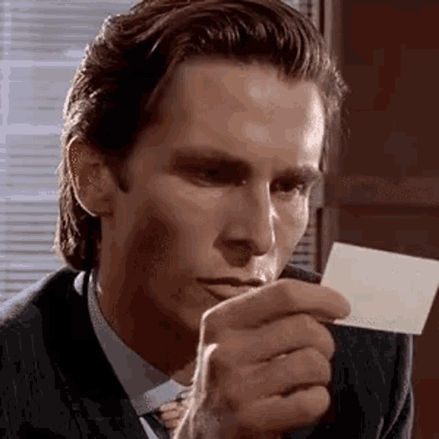 American Psycho Card Reaction Blank Template Imgflip