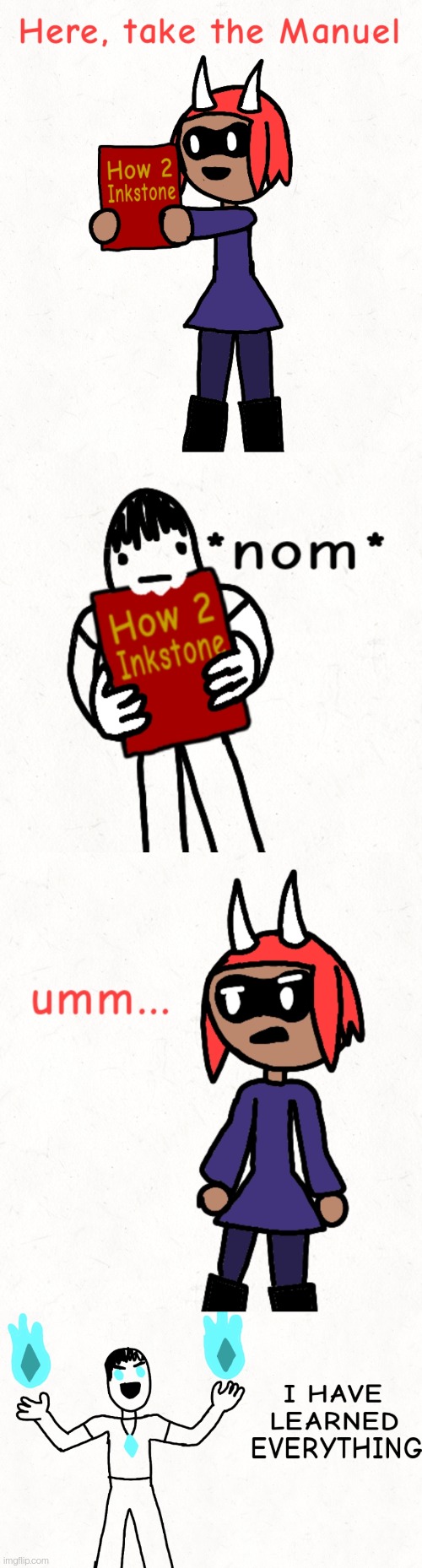Not canon, the collector still has yet to learn any kind of inkstone | made w/ Imgflip meme maker