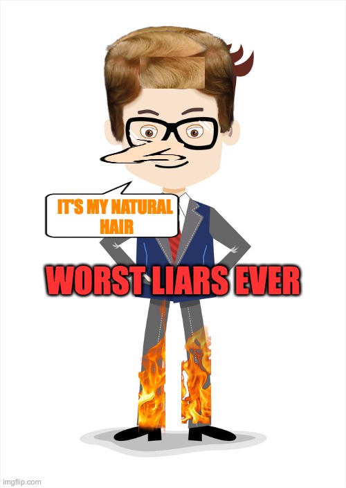 Worst Liars Ever | IT'S MY NATURAL 
HAIR; WORST LIARS EVER | image tagged in liar liar pants on fire,liar,false,fake,lies,lying | made w/ Imgflip meme maker
