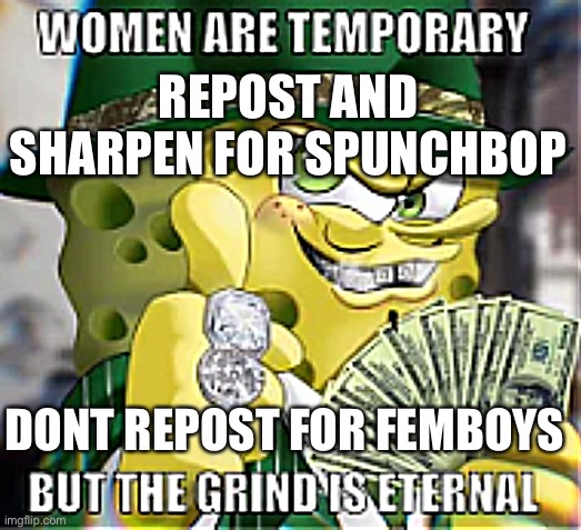 gangsta spunch bop life advice | REPOST AND SHARPEN FOR SPUNCHBOP; DONT REPOST FOR FEMBOYS | image tagged in gangsta spunch bop life advice | made w/ Imgflip meme maker