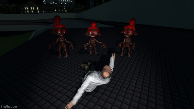 Bloodlings cornering a scientist | image tagged in bloodlings cornering a scientist | made w/ Imgflip meme maker