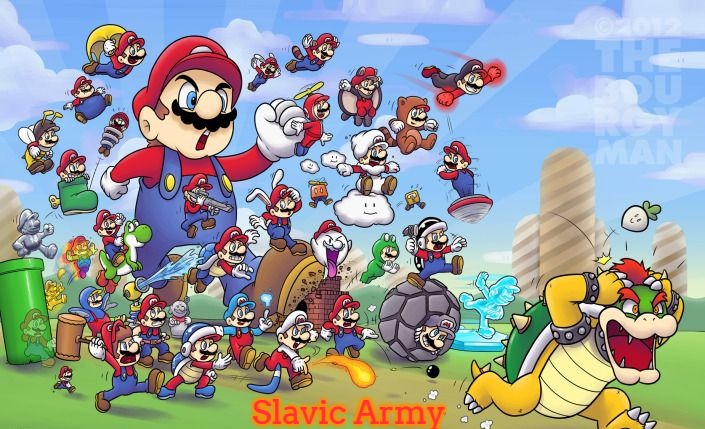 Mario Army | Slavic Army | image tagged in mario army,slavic army | made w/ Imgflip meme maker