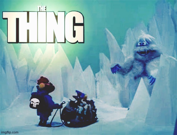 Escape from Island of Misfit Toys https://youtu.be/ku7qnh261CY | image tagged in the thing,escape,rudolph,island,qanon,cicada | made w/ Imgflip meme maker