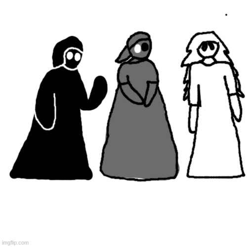 I present: The Monochrome Maidens (none of them have names yet) | made w/ Imgflip meme maker